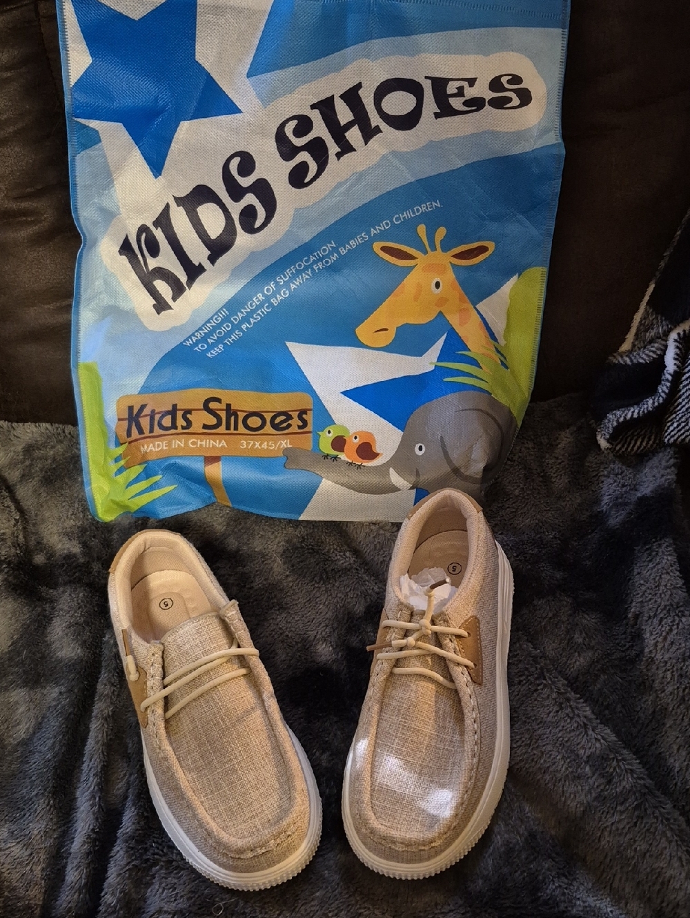 Kids Neutral Beige Lace-Up Sneakers - Lightweight Everyday Shoes